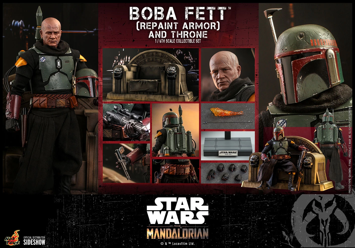 Star Wars: The Mandalorian – Boba Fett Repaint Armor And Throne 1:6 Scale Figure Set 12 Star Wars: The Mandalorian – Boba Fett Repaint Armor And Throne 1:6 Scale Figure Set – Bild 10