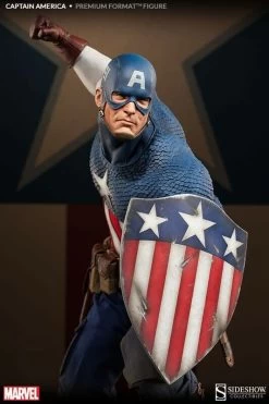 Captain America Premium Format Figure By Sideshow Collectibles Allied Charge On Hydra EXCLUSIVE Gebraucht -Optimal Model Geschäft s l1600