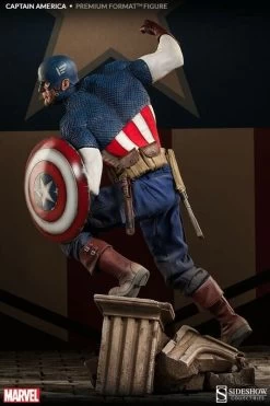 Captain America Premium Format Figure By Sideshow Collectibles Allied Charge On Hydra EXCLUSIVE Gebraucht -Optimal Model Geschäft s l160f0