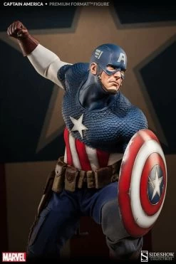 Captain America Premium Format Figure By Sideshow Collectibles Allied Charge On Hydra EXCLUSIVE Gebraucht