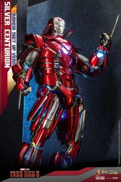 Iron Man 3 Movie Masterpiece Actionfigur 1/6 Silver Centurion (Armor Suit Up Version) 32 Cm -Optimal Model Geschäft x hot909463 h