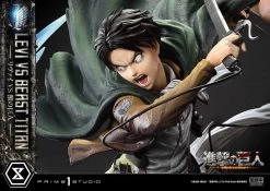 Attack On Titan Ultimate Premium Masterline Series Statue 1/4 Levi Versus Beast Titan 73 Cm